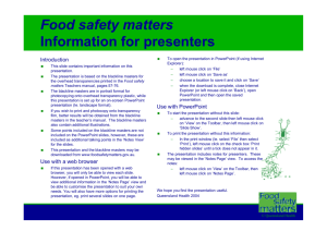 Food Safety Matters: PowerPoint Presentation