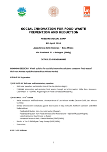 SOCIAL INNOVATION FOR FOOD WASTE PREVENTION AND
