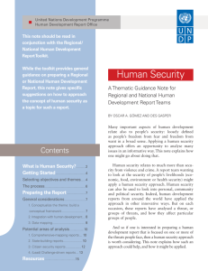 Human Security - Human Development Reports