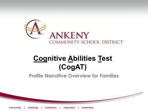 CogAT Information - Ankeny Community School District
