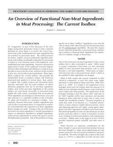 An Overview of Functional Non-Meat Ingredients in Meat Processing