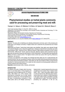 Phytochemical studies on herbal plants commonly used for