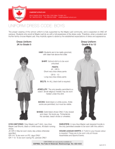 uniform dress code: boys - Maple Leaf International School