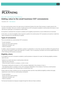 Adding value to the small business CGT concessions