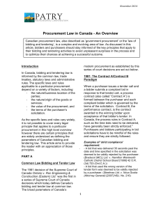 Procurement Law in Canada (NOV14)