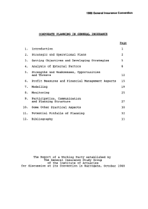 Corporate planning in general insurance