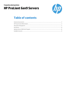HP ProLiant Gen9 Servers Frequently asked questions