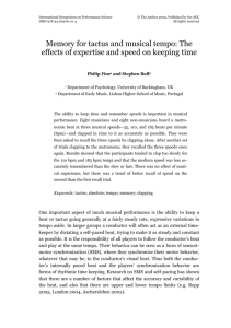 Memory for tactus and musical tempo: The effects of expertise and