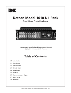 Model 1010-N1 Control Enclosure Manual