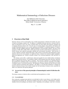 Mathematical Immunology of Infectious Diseases