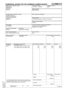 commercial invoice for the caribbean common