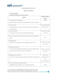 AIRASIA INSURE ONE WAY PLAN 1 SUMMARY OF BENEFITS A