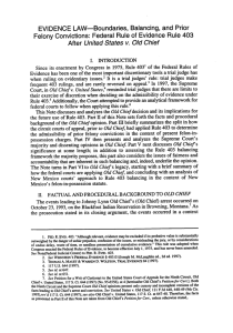 EVIDENCE LAW-Boundaries, Balancing, and Prior Felony