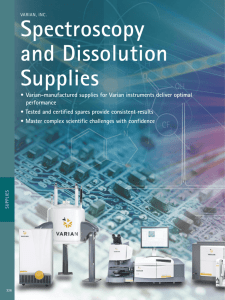 Varian Spectroscopy Dissolution Supplies 2010