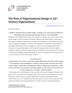 The Role of Organizational Design in 21st
