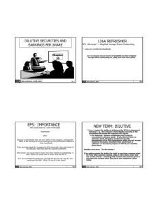 136A REFRESHER EPS: IMPORTANCE NEW TERM: DILUTIVE