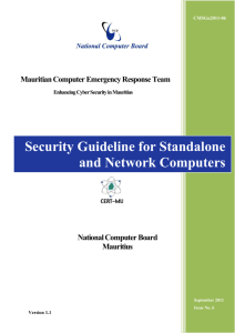 Security Guideline for Standalone and Network Computers