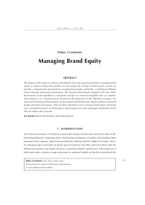 Managing Brand Equity