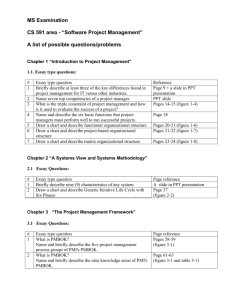 MS Examination CS 591 area - “Software Project Management” A