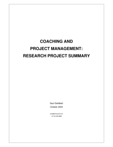 coaching and project management: research - i