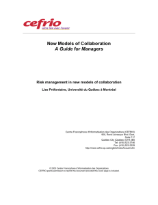 Risk management in new models of collaboration