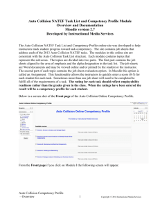 Auto Collision Online Competency Profile Module Overview 2.7