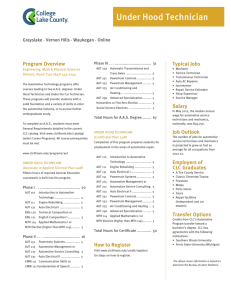 Automotive Technology Under the Hood Technician Program Fact
