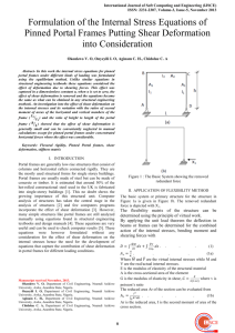 Formulation of the Internal Stress Equations of Pinned Portal Frames