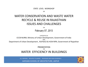 water conservation and waste water recycle & reuse in rajasthan