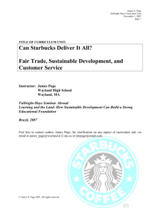 Can Starbucks Deliver It All? Fair Trade, Sustainable Development