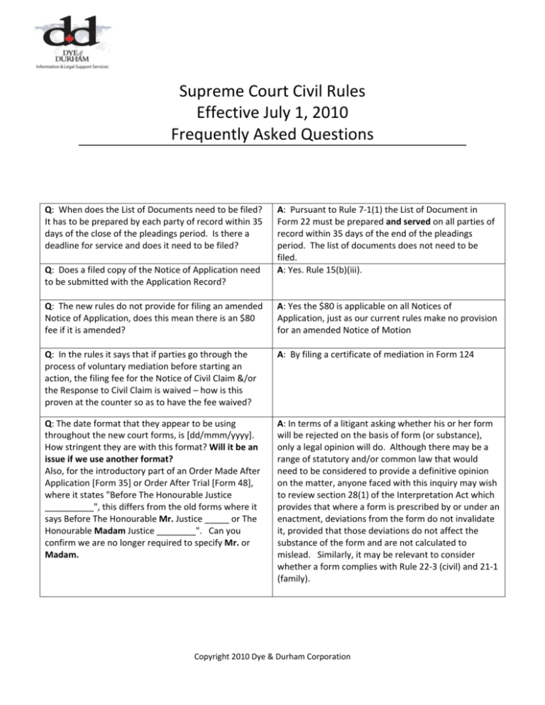 Supreme Court Civil Rules Costs