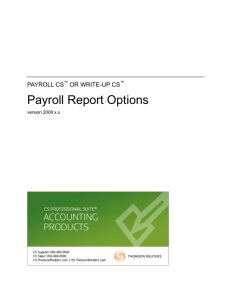 Payroll CS or Write-Up CS: Payroll Report Options