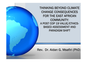 Presentation Dr. Aidan Msafiri, Climate Change and Consequences