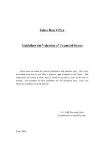 Guidelines for Valuation of Unquoted Shares