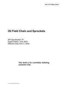 Specification for Oil Field Chain and Sprockets