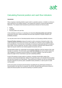 Calculating financial position and cash flow indicators