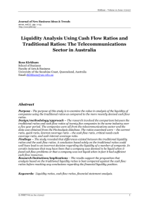Liquidity Analysis Using Cash Flow Ratios and Traditional