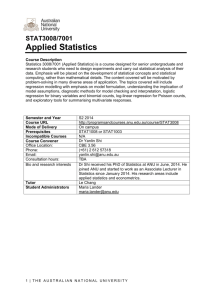 Applied Statistics - Research School of Management