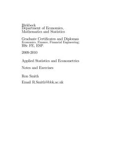 Applied Statistics and Econometrics