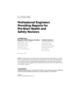Pre Start Health and Safety Reviews