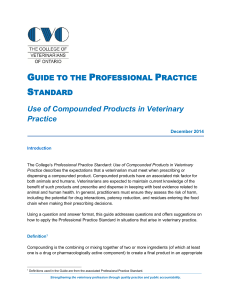 Use of Compounded Products in Veterinary Practice
