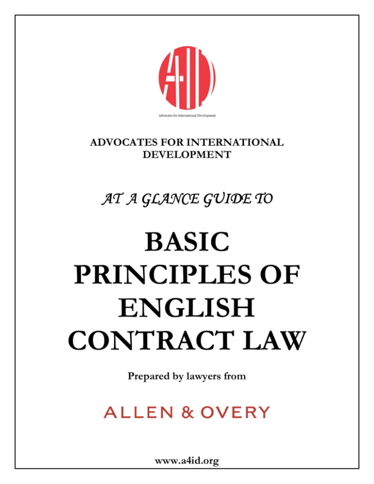 Basic Principles Of English Contract Law