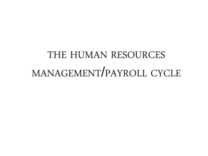 THE HUMAN RESOURCES MANAGEMENT/PAYROLL CYCLE