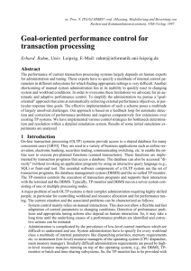 Goal-oriented performance control for transaction processing