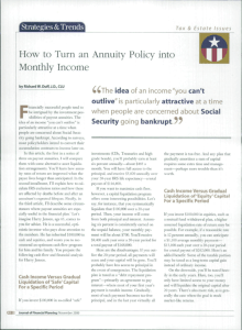How to Turn an Annuity Policy into Monthly Income