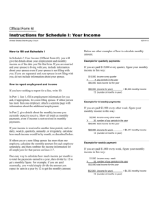 Instructions for Schedule I: Your Income