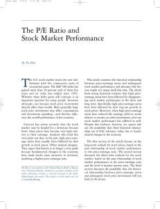 The P/E Ratio and Stock Market Performance