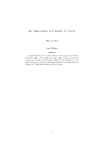 An Introduction to Complex K-Theory