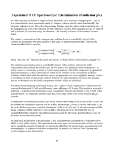 Experiment # 11: Spectroscopic determination of indicator pKa