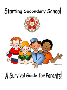 Starting Secondary School, A Survival Guide for Parents